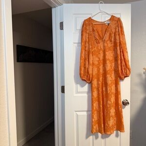 Elegant Orange Floral Dress - Hello Molly